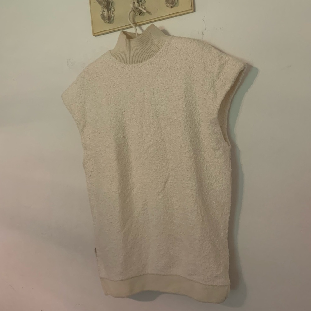 Zara Sleeveless High Neck Sweater S Knitted Top Vest Pullover
